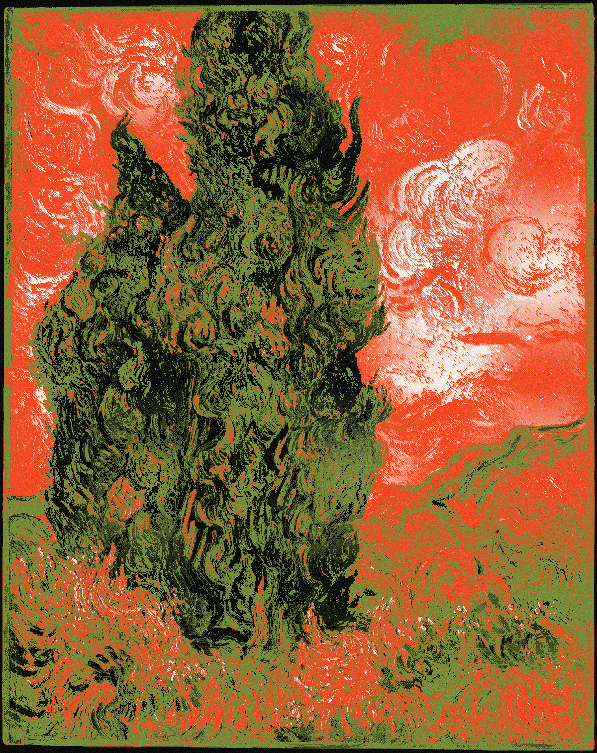 Van Gogh, Cypresses, National Park recipe